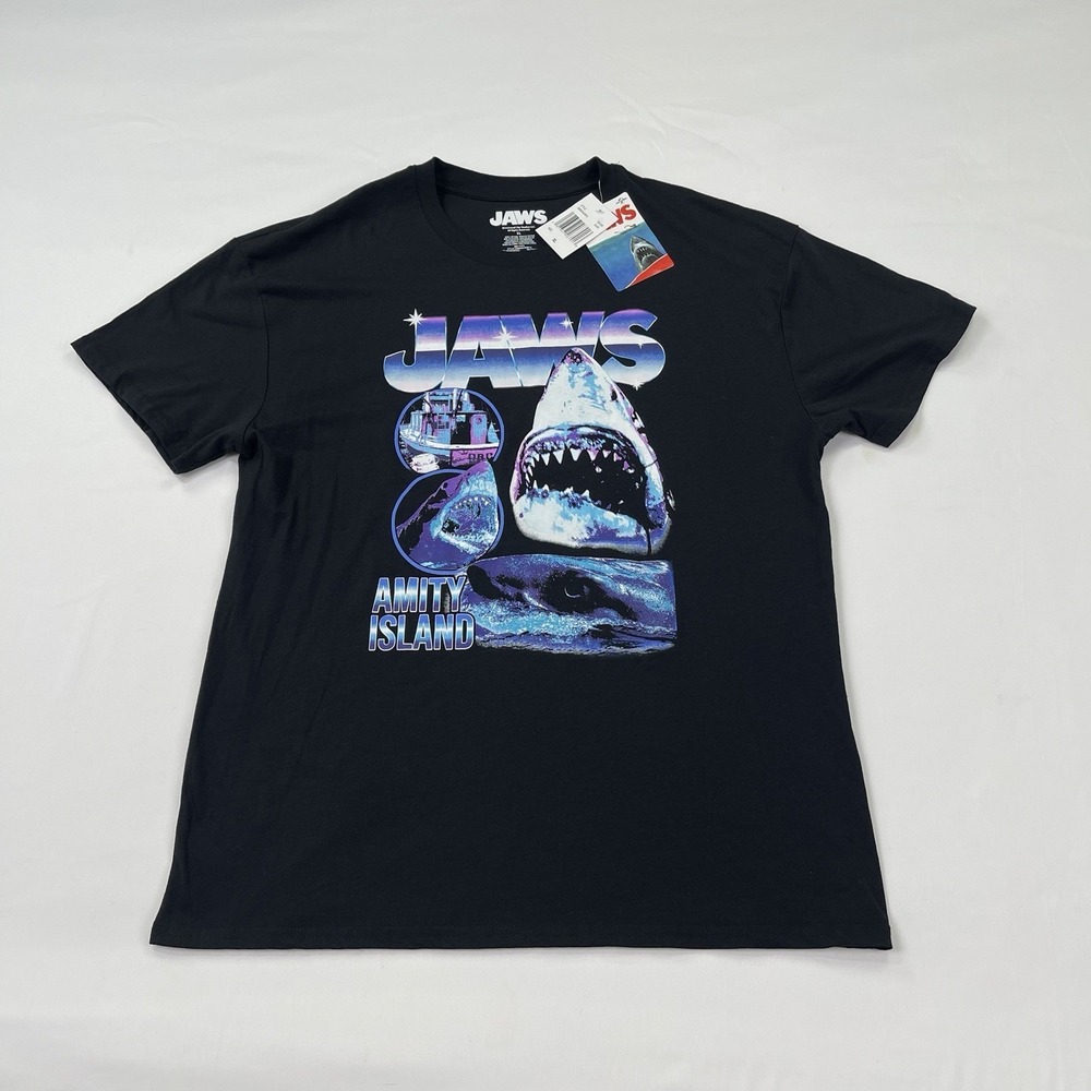 NWT Men's Jaws Short Sleeve Black Graphic Print T-shirt Size: XL